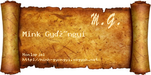 Mink Gyöngyi névjegykártya