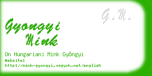 gyongyi mink business card
